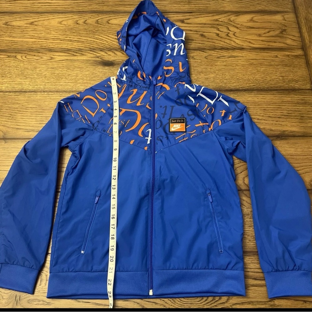 Nike Wind Runner Just Do It Orange/Blue Full Zip Hoodie Jacket Boys Size Large